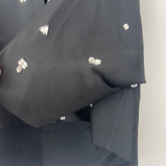 Sandro Black Blouse with Silver Accents Size 2 US - Picture 11 of 16